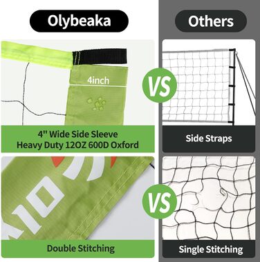 Волейбольний набір для гри на вулиці – портативний, регульована висота, міцне сітка, м'яч PU, насос, сумка, легка установка, для двору, пляжу, парку, ідеально для сімейних ігор