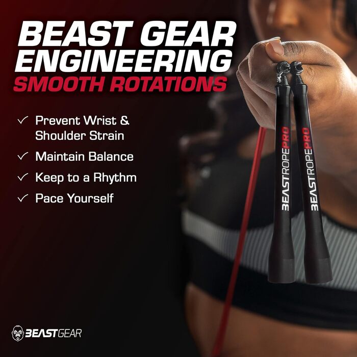 Стрибкове канат Beast Gear 'Profi' для дорослих - ідеальний для фітнесу, кардіо, боксу, MMA та тренувань на витривалість (Indoor/Outdoor)