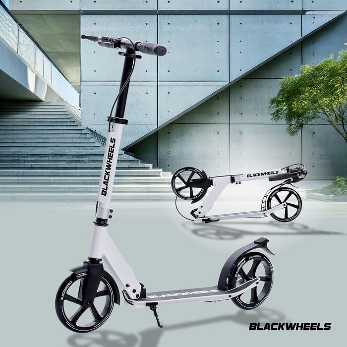 Самокат Blackwheels Orio Cityroller 200мм, складаний, білий - алюмінієвий, з регулюванням висоти, ABEC 7, для підлітків та дорослих