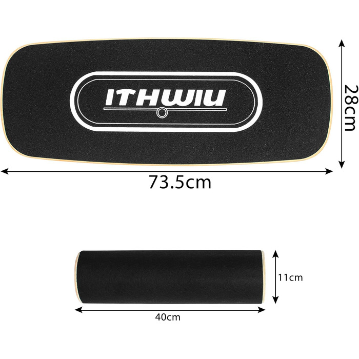 Балансборд Roller Holz Trainer: Дерев'яний балансборд для тренувань, чорний