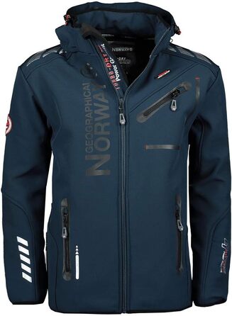 Куртка Softshell Geographica Norway Royaute для чоловіків - Водонепроникна, вітростійка, тактична - для хайкінгу, катання на лижах, осінь, зима, весна (M, Морська синя_Чорний)