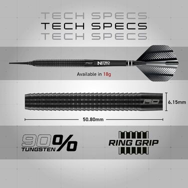 Професійні дартси Red Dragon Razor Edge Softip з вольфраму, з флайтами та шафтами