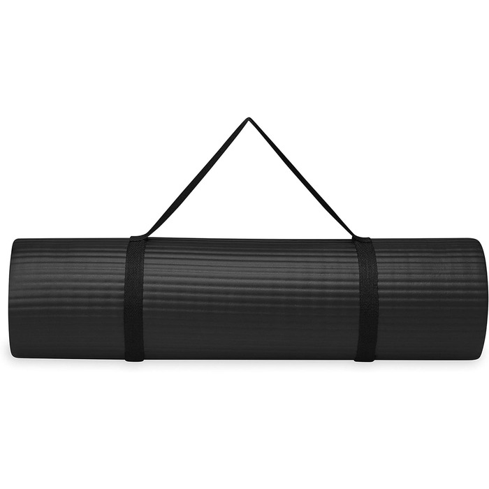 Йога мат Gaiam Essentials, товста фітнес-мат для тренувань, 183x61x1 см, чорна