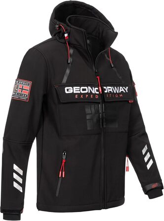 Чоловіча куртка-вітровка Geographical Norway Softshell на осінь-зиму, водонепроникна спортивна куртка, чорна, розмір M