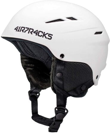 Гірськолижний та сноуборд шолом Airtracks Star T-200 для чоловіків і жінок, вентиляція, регульований розмір, матовий чорний/неон/білий/сірий, розмір S (48-51 см)