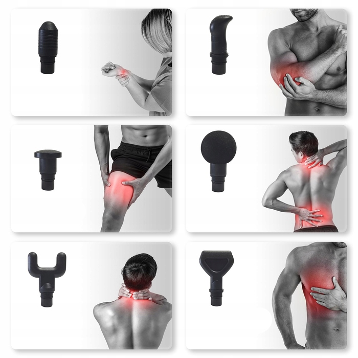 Перкусійний масажер для тіла та спини Massage Gun: професійний набір з 8 насадок