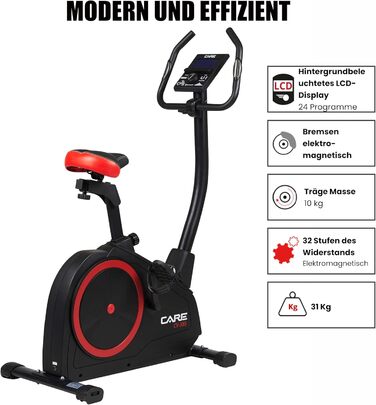 Велотренажер Care Fitness CV-385-24 з 16 рівнями магнітного опору та сумісністю з Kinomap