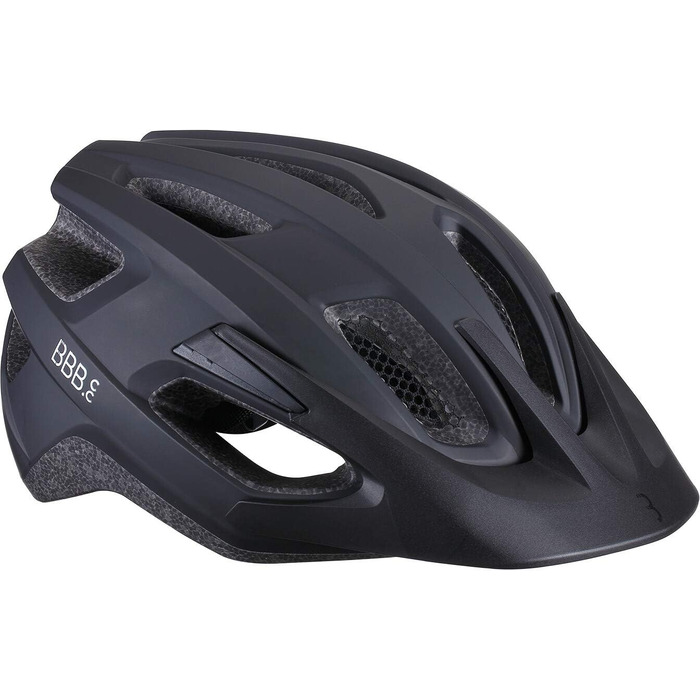 Велошолом BBB Cycling Kite 2.0 для дорослих і дітей, для шосейного та гірського велосипеда, знімний візор, кріплення для LED, розмір S (52-55 см), матовий чорний