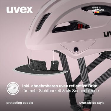 Велосипедний шолом uvex Stride Style універсальний, міцний, з індивідуальним регулюванням розміру, безпечний та багатофункціональний