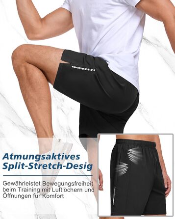 Шорти спортивні чоловічі короткі, швидковисихаючі для тренувань та бігу, дихаючі з кишенями, 3 штуки (чорний*3, M)