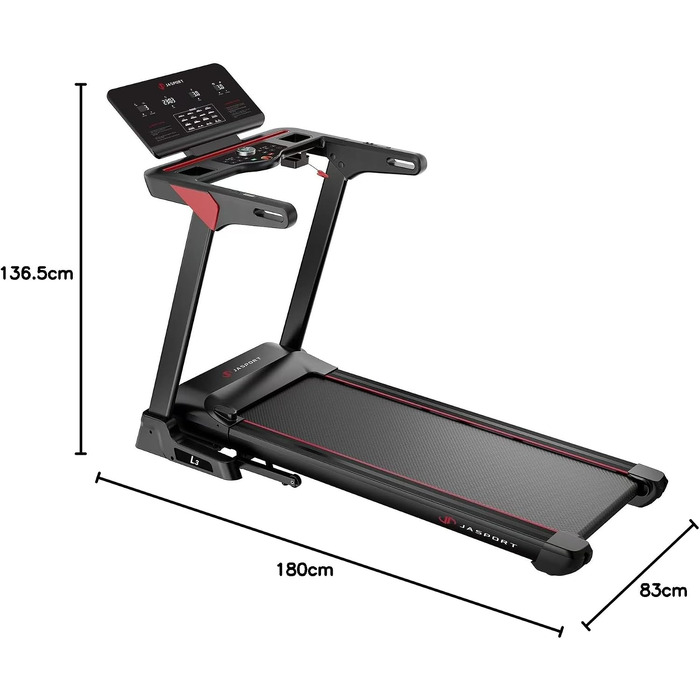 Складана бігова доріжка L3 для дому з Bluetooth, Kinomap та Zwift, потужність 4 к.с., швидкість до 20 км/год, нахил 18%, амортизація, до 120 кг, чорна