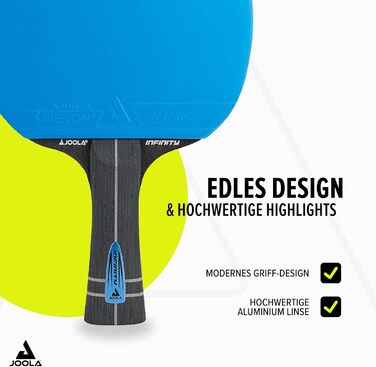 Стіл тенісний, ракетка JOOLA Infinity ITTF, професійна карбонова ракетка для досвідчених гравців, з High-Tech волокном, 7-шарове лезо з скловолокна
