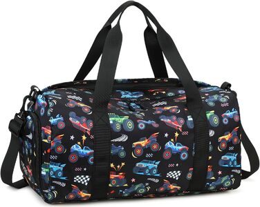 Спортивна сумка для жінок та дівчат, для тренувань, подорожей та вихідних, з відділенням для взуття та мокрих речей (Truck, Чорний)