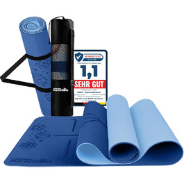 Килимок для гімнастики та йоги LA MENTE ES MARAVILLOSA з неслизькою поверхнею, сумкою та E-book, 183x61 см