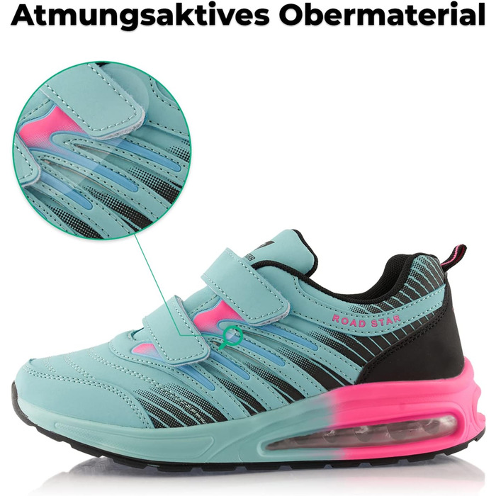 Кросівки для бігу жіночі/чоловічі з амортизацією, спортивні, легкі (39 EU, блакитний, чорний, фуксія)