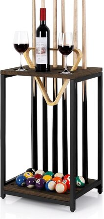 Стенд для більярдних київ Smusei: тримає 6 київ, дерев'яний, для більярдного столу, аксесуар для клубу/ігрової кімнати, темно-коричневий