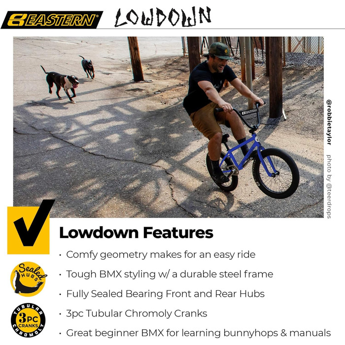 BMX велосипед Eastern Bikes Lowdown 20 дюймів, рама з високоміцної сталі, синій