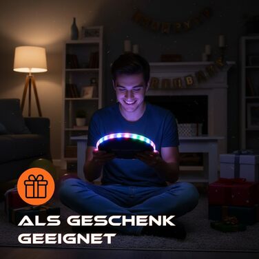 Світлодіодний фрісбі LED'S MOVE з RGB підсвіткою 25 см, USB-C, водонепроникний, для активного відпочинку