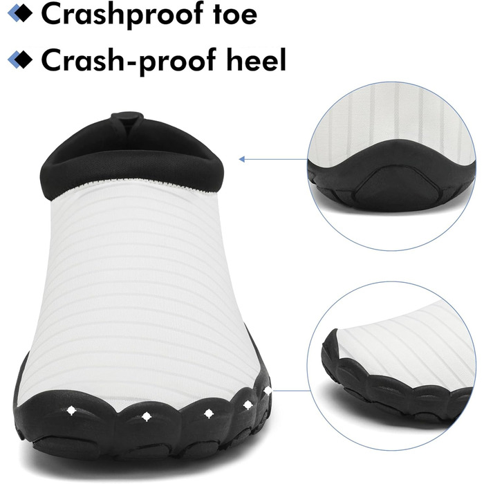 Чоловічі та жіночі аквашузи Mishansha для плавання та відпочинку на пляжі, чорні (46 EU, білі)