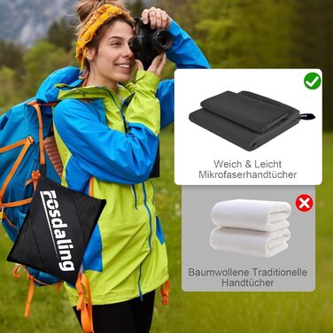 Набір рушників Damoguin 3 шт. з мікрофібри (великий 180x80 см, 2 шт. малі 80x40 см) – швидковисихаючі спортивні рушники для фітнесу, пляжу, басейну та подорожей (темно-сірий)