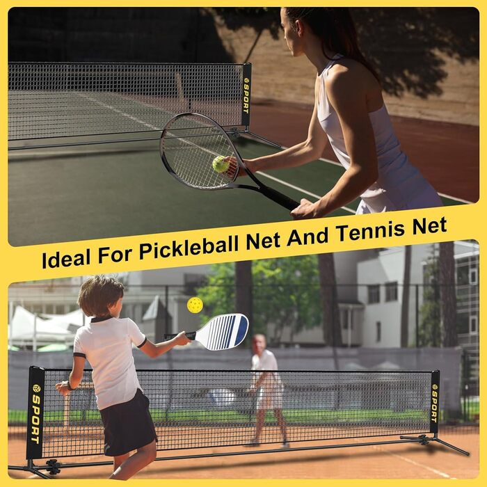 Портативне міні-волейбольне сітка, комплект з гумовим волейбольним м'ячем, насосом та сумкою. Регульована висота 7,9 м - 1,5 м для тенісного, бадмінтонного, футбольного та піклбол-сітки