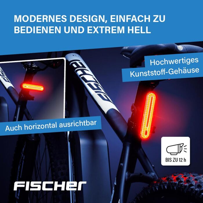 Фариса LED акумуляторний задній ліхтар для велосипеда, велосипедна підсвітка, акумуляторний, IPX4, чорний, з гальмоіндикатором