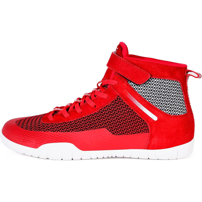 Черевики для боротьби, боксерські, фітнес- та вантажні черевики для пауерліфтингу з плоскою підошвою (43 EU, Червоні, однотонні)