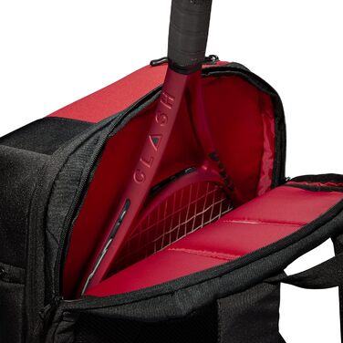 Рюкзак Wilson Super Tour Backpack Clash V2.0 для тенісних ракеток, унісекс, чорний/червоний, універсальний розмір