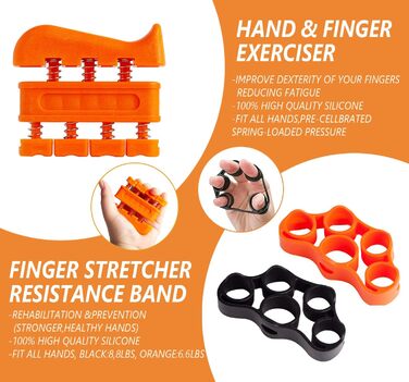 Handtrainer (10 шт) для розвитку м'язів передпліч, кистей та пальців - тренажер для рук, гіроскоп для реабілітації та збільшення сили хвату