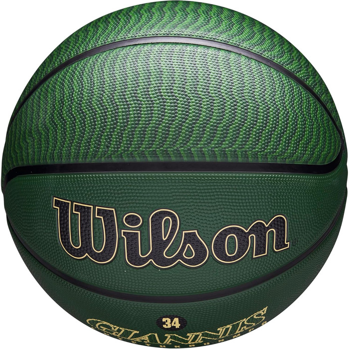 Баскетбольний м'яч Wilson NBA Player Icon для вулиці, розмір 7 (29,5'') та міні, Milwaukee Bucks