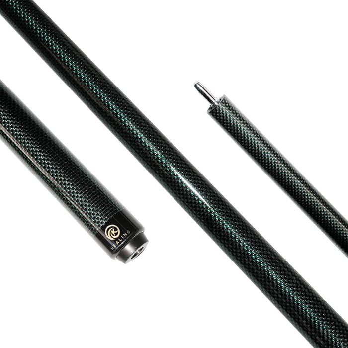 Кю Billardqueue KHEALING з карбону, 58 дюймів, 1/2-дюймова структура, 3-зубчастий з'єднувальний елемент, 12.4 мм наконечник, 540-567 г, для професійних гравців у більярд (зелений)