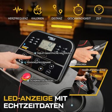 Електричний біговий тренажер TREX SPORT TX-500TM PULSO: складний, до 12 км/год, LCD-дисплей, 2 PS, 12 програм