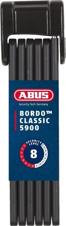 ABUS Bordo Classic 5900/90 ST – складаний велосипедний замок із загартованої сталі з чохлом, рівень безпеки 8