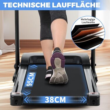 Біговий доріжки складаний для дому 14 км/год з LED-дисплеєм та 12 програмами тренувань, NV-T3801