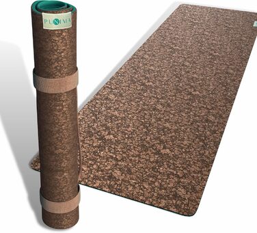 Йога мат PUNIMA XXL з натурального каучуку та корку (183x68x0.4 см) - довговічна фітнес килимок для йоги