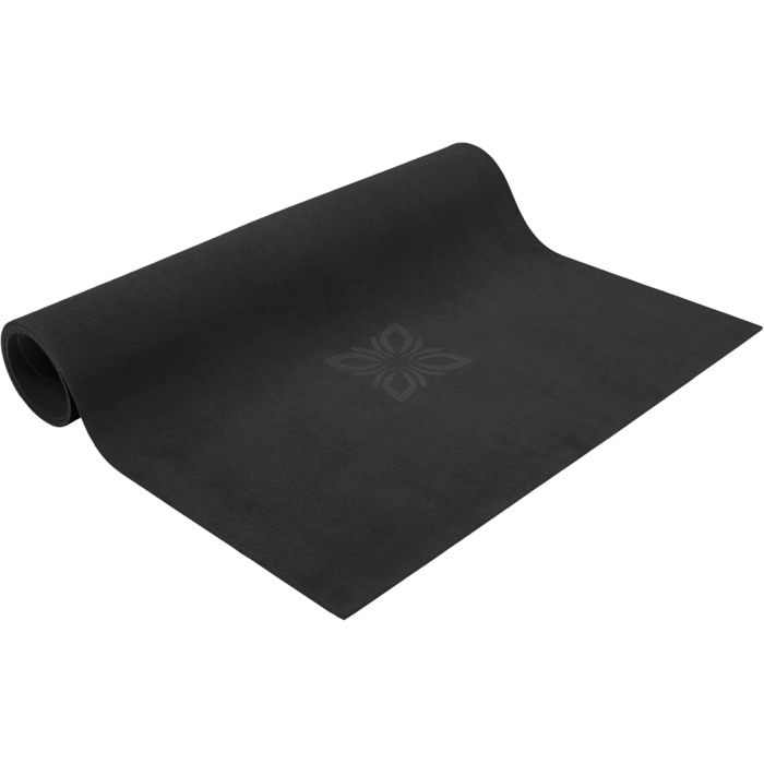 Килимок для йоги та пілатесу OMNANA MYTHOS BLACK 190x70 см, мікрофібра та натуральний каучук, нековзкий, вологопоглинаючий, 4 мм, для фітнесу та гімнастики