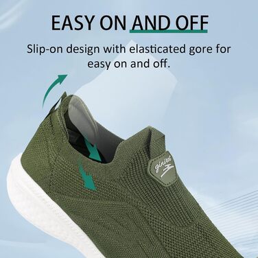 Чоловічі кросівки без шнурівків Slip-on, сітка, дихаючі, легкі, для бігу та повсякденного носіння, розмір 46 EU, зелені