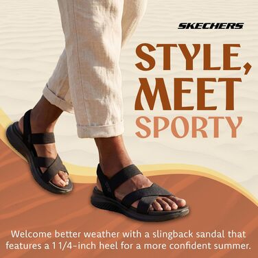 Жіночі сандалії Skechers Ultra Flex 3.0 Never Netter Hands Free Slip-ins, чорні, сітка Gore, розмір 39 EU