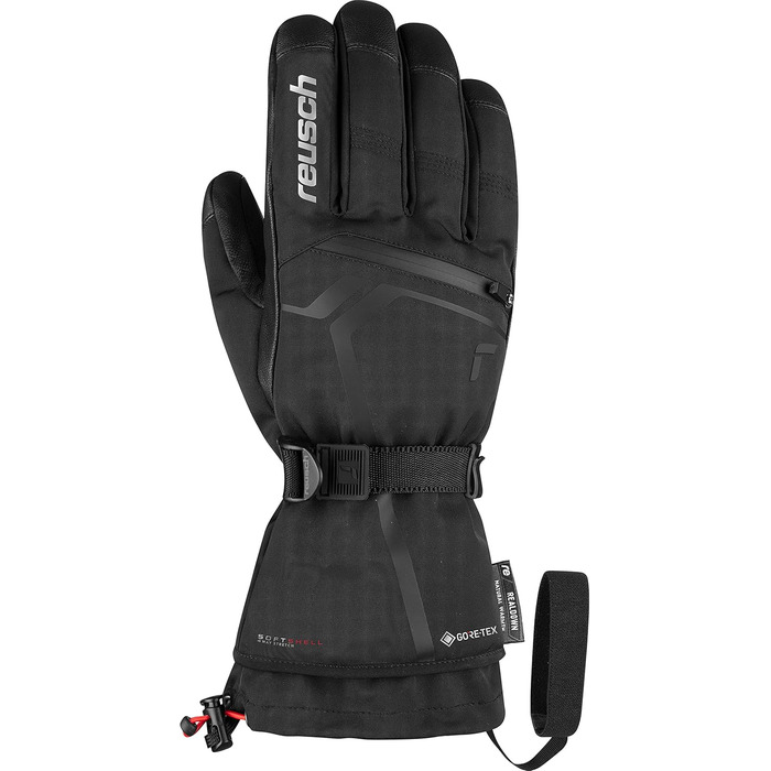 Лижні рукавички Reusch Down Spirit Gore-Tex з пухом, водонепроникні, дихаючі, чорні/сріблясті, розмір 9