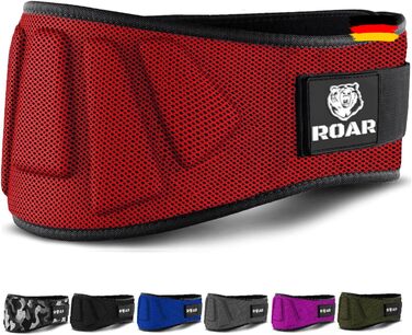 Пояс для важкої атлетики Roar® для чоловіків і жінок, червоний S — пауерліфтинг, кросфіт, фітнес, для тяги, тренажерний зал