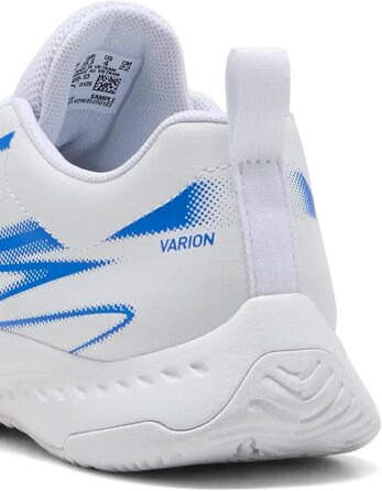 Дитячі унісекс кросівки PUMA Varion Li Jr для залу (Indoor Court Shoe), білі/блакитні, розмір 38 EU