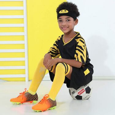Дитячі футбольні бутси JABASIC для хлопчиків та дівчаток, оранжевого кольору, 28 EU