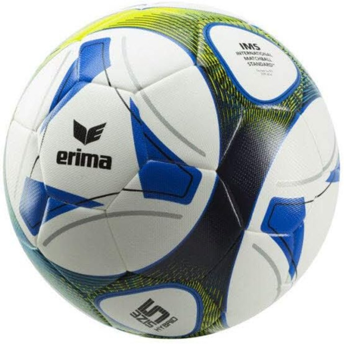 Гібридний футбольний м'яч Erima Hybrid Training 5 для дорослих, синьо-лаймовий