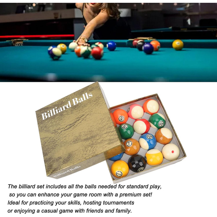 Набір куль для більярду, 16 штук, 5,72 см, кульки для більярдного столу, набір для тренувань