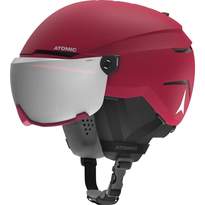 Гірськолижний шолом ATOMIC Savor Visor Stereo з візором, максимальне поглинання ударів, вентиляція Aircon, дзеркальне покриття, розмір 59-63, світло-фіолетовий