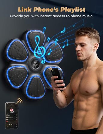 Музична боксерська машина BESSERITE з підсвіткою та рукавичками, для дорослих та підлітків