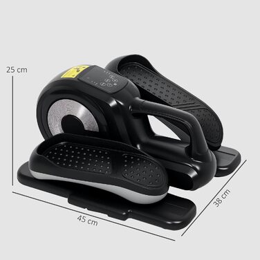 Міні-еліптичний тренажер SPORTNOW під стіл: крос-тренажер для дому з LCD, пультом ДУ та регулюванням швидкості