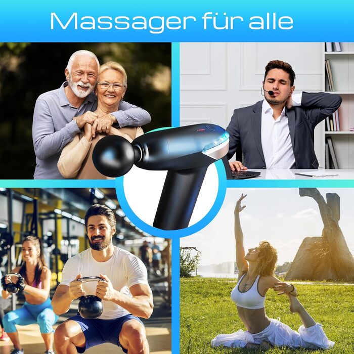 Масажер Extralink Massage Gun Lite: 6 насадок, 3200 об/хв, USB-C, для шиї та м'язів