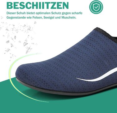 Чоловічі та жіночі аквашузи Sixspace для плавання, серфінгу та йоги. Швидка сушка, дихаючі, синього кольору. Розмір EU 40