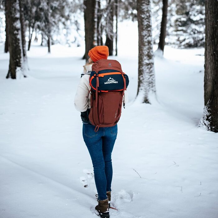 Сплячий мішок MOUNTREX® - Легкий та компактний (760г/1500г) - Outdoor літній спальний мішок (100GSM) / 3-4 сезони (300GSM) - Мумієвидний спальний мішок для кемпінгу, подорожей, фестивалів – Теплий та з'єднуваний (Темно-синій/Червоний, 3 сезони - 1500г (RV Праворуч))